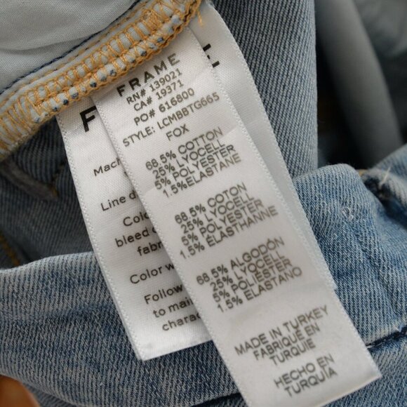 Frame Le Crop Mini Boot Flare Raw Hem Light Wash Jeans Sz 26 - Picture 11 of 11
